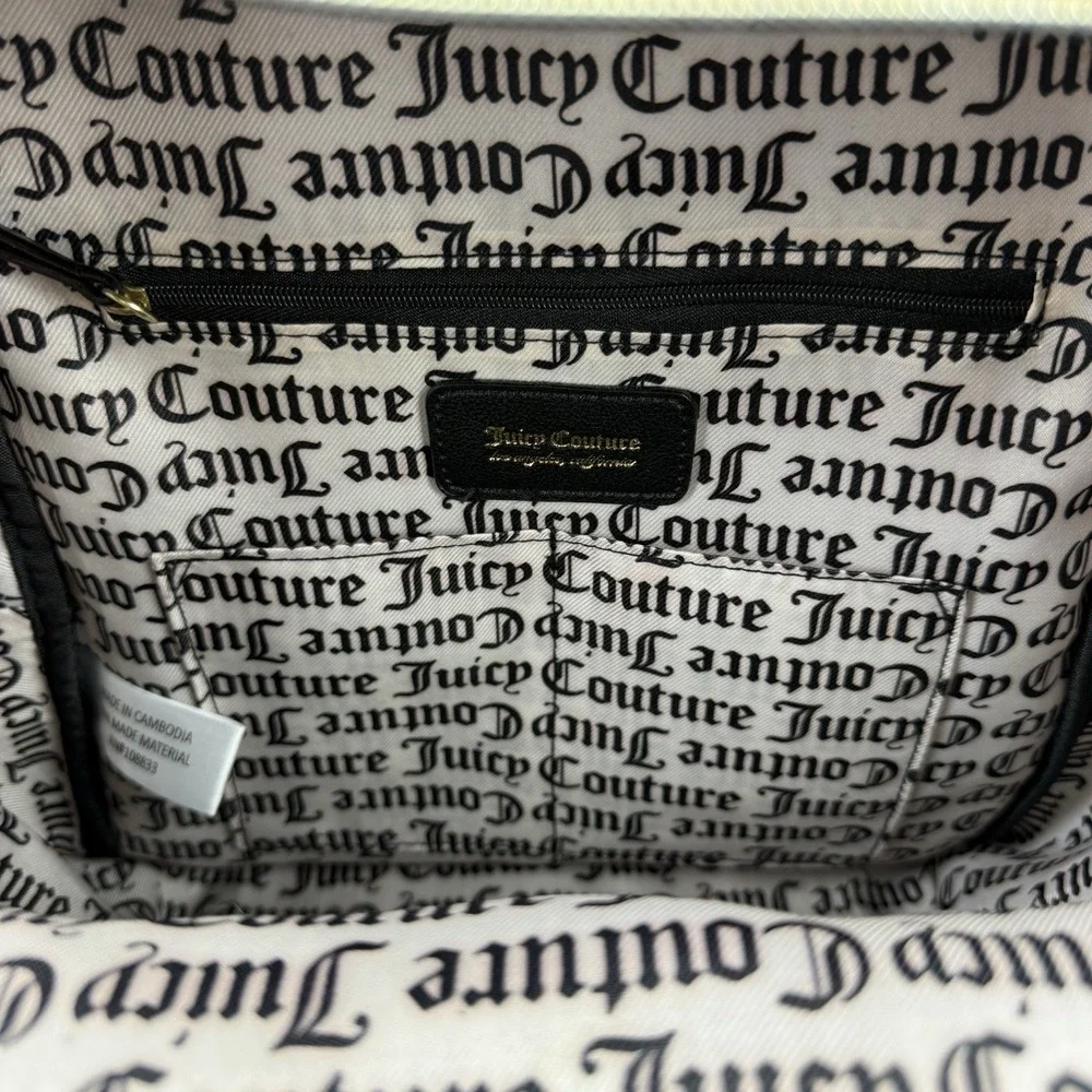 Juicy Couture Word Play Backpack Black Faux Leather Street Wear Chic Handbag New